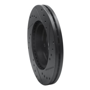 Kia Sedona Brake Rotor (1) - Front Left - R1 Concepts - Drilled & Slotted - Black - 2002